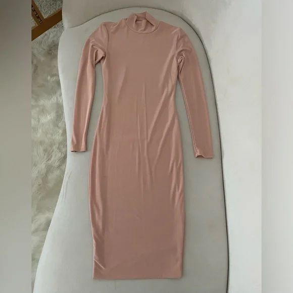 Fashion Nova | Dresses | Fashion Nova Nude Turtleneck Bodycon Dress Xs S |  Poshmark